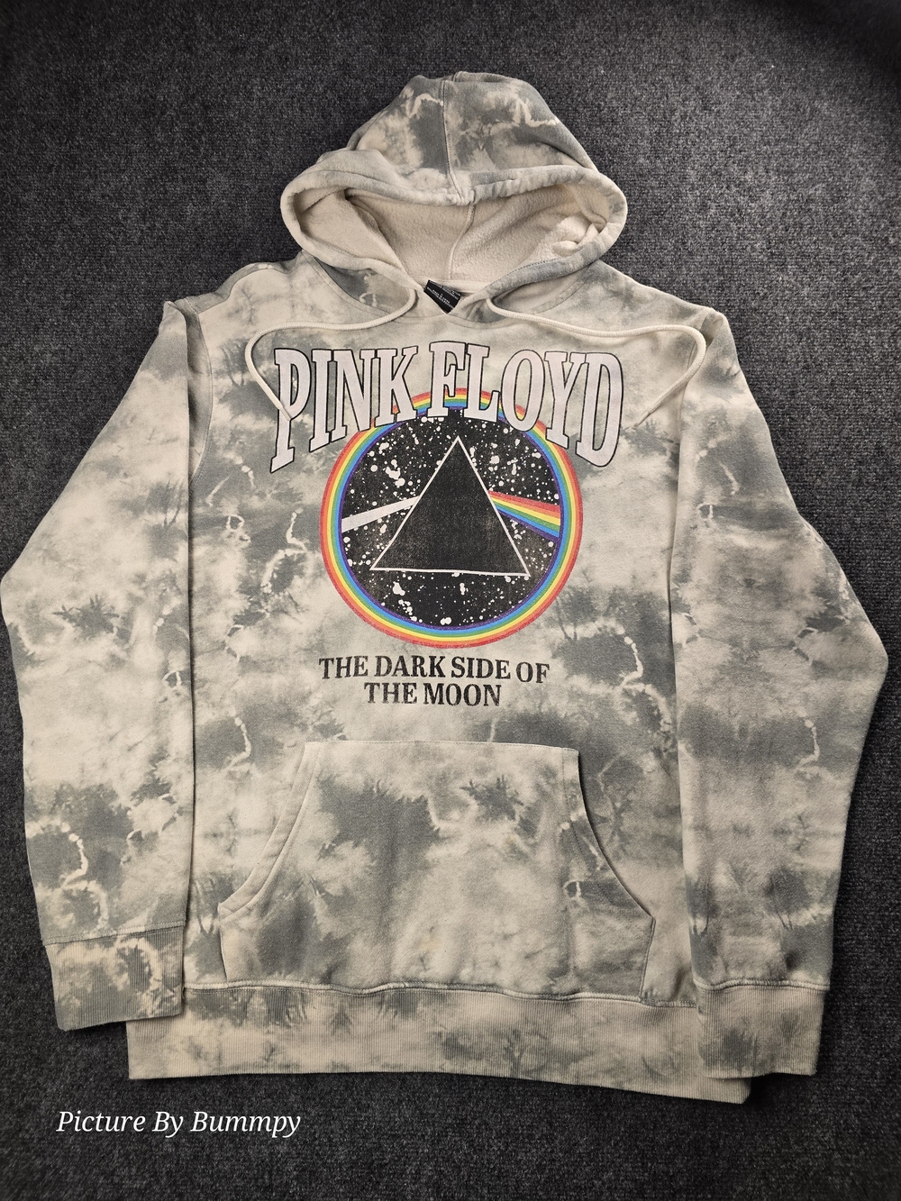 Pink Floyd 'The Dark Side of the Moon' Gray Tie-Dye Hoodie